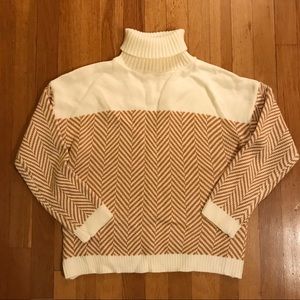 Chevron Pattern Drop Shoulder Jumper Sweater